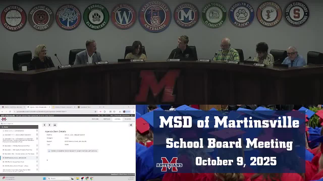 MSD Martinsville board approves budget, compensation policy, capital plans and multiple resolutions