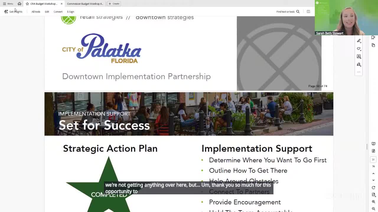Consultants propose implementation partnership to turn Palatka downtown plan into projects; staff asks board to consider pilot support