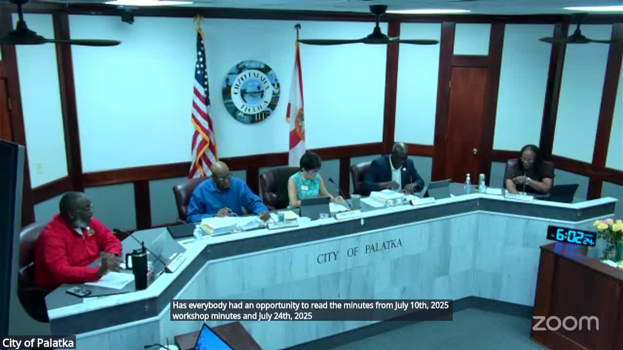 Palatka commission approves consent agenda, multiple annexations and rezoning measures; summary of votes