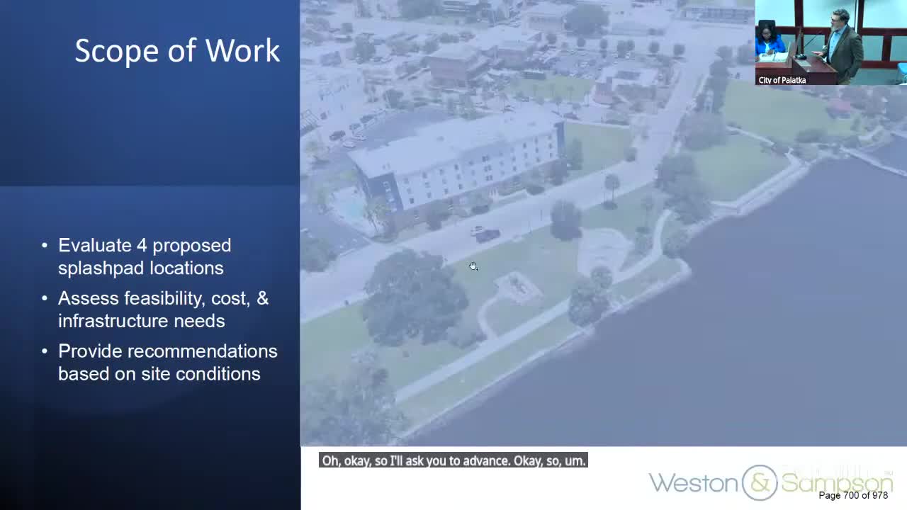 Commission endorses Booker Park for splash pad after feasibility study; maintenance, cost and event impacts remain concerns
