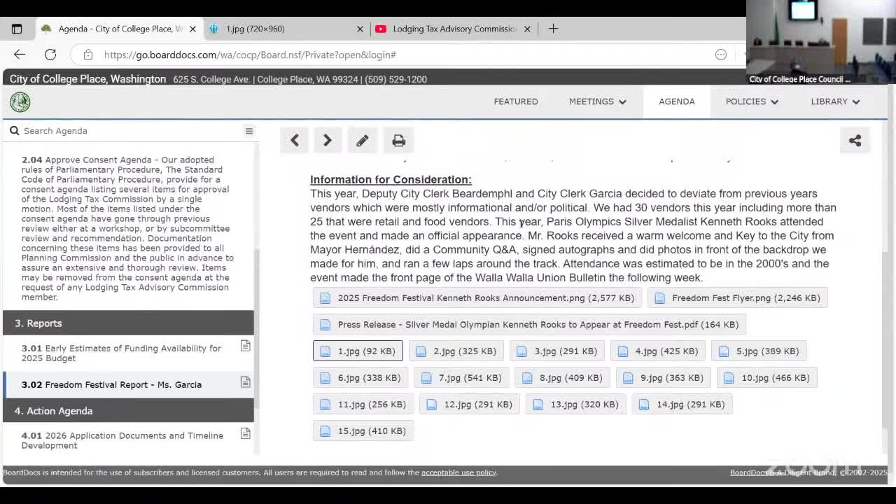College Place Lodging Tax panel drops required oral reports; keeps written reporting