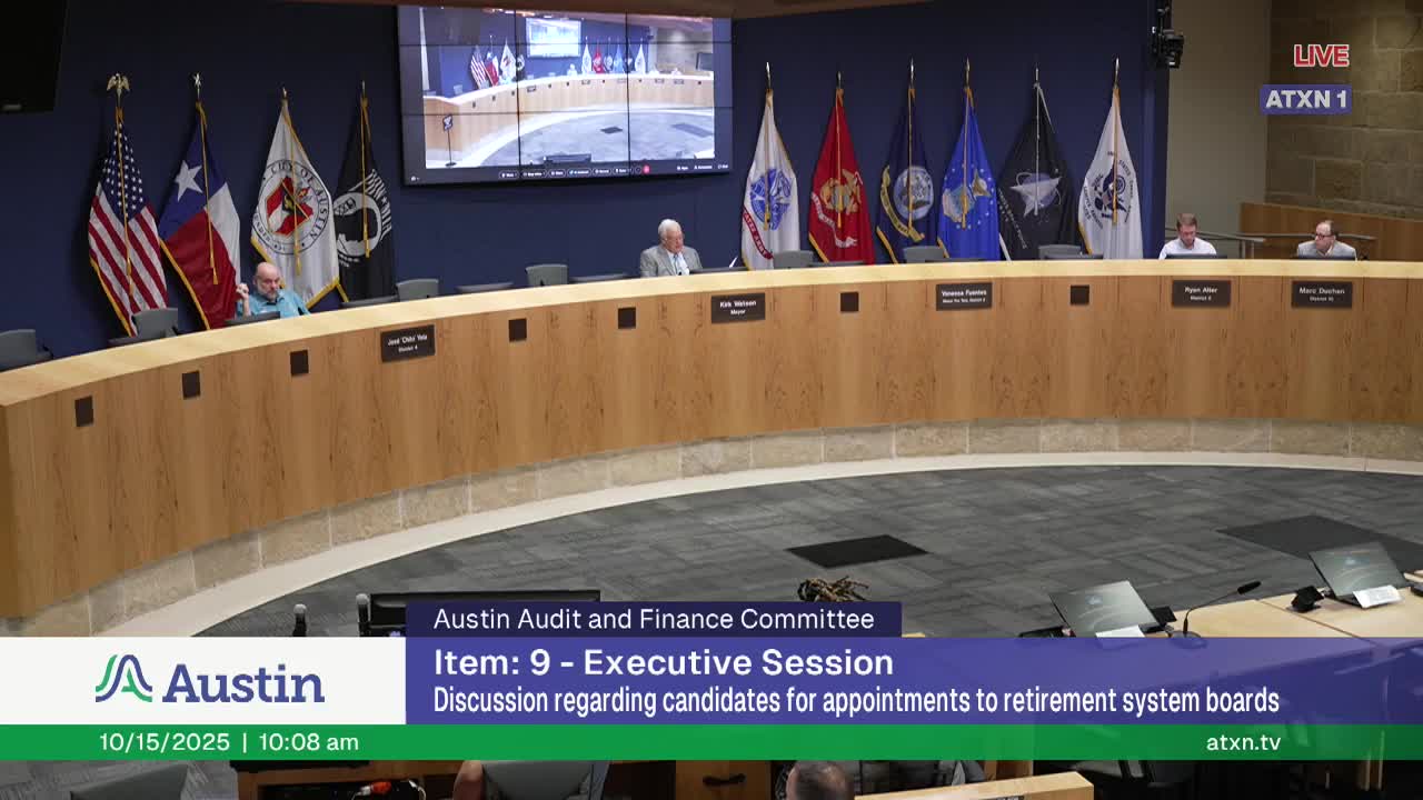 Audit committee recommends three appointments to city retirement boards after closed session