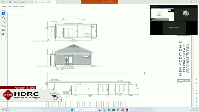 Commission denies two‑story side‑porch addition in King William historic district