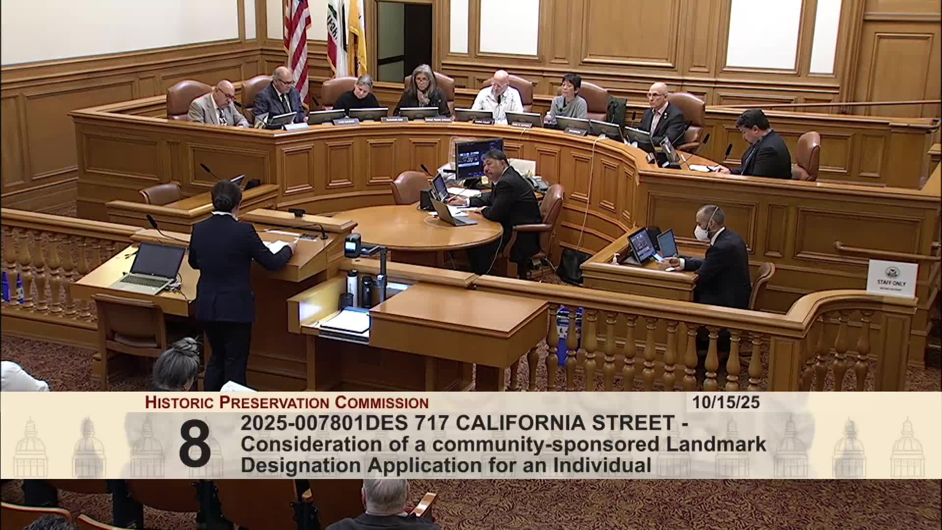 Historic Preservation Commission continues landmark/ mural matter for 717 California Street to Dec. 3