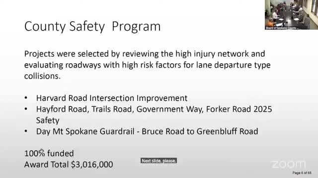Spokane County wins $3 million in federal safety grants for multiple road projects