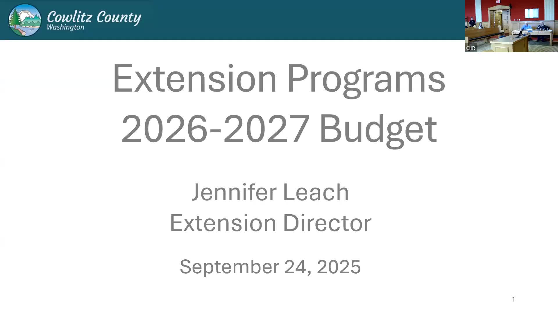 WSU Extension asks county to keep MOU at $55,000, reports small line-item changes