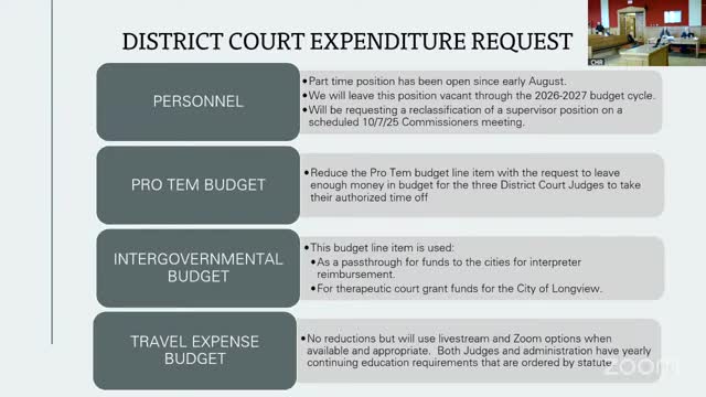 District court holds proposed status-quo budget, delays filling part-time position pending statewide case-management change