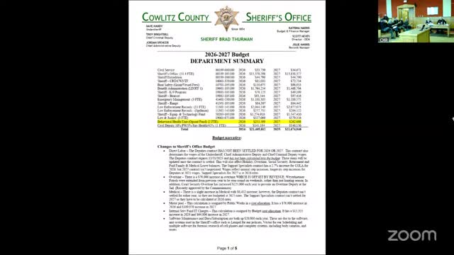Sheriff’s office outlines $21M in related budgets, flags overtime drivers and creates new equipment/technology fund