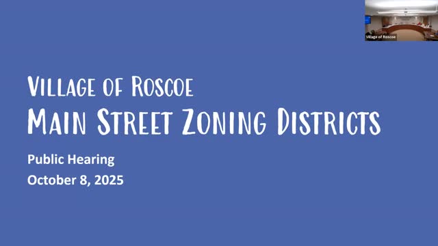 Roscoe board recommends approval of Main Street zoning text amendment