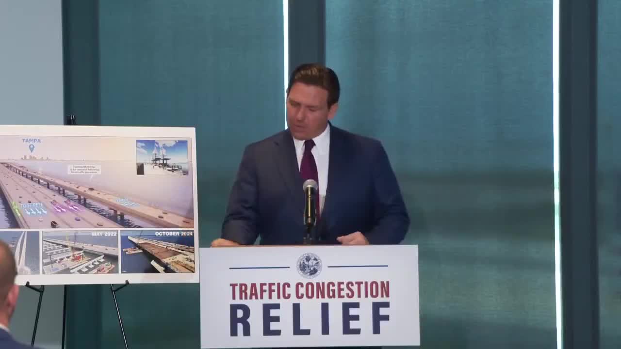 DeSantis, FDOT begin demolition of Howard Franklin Bridge, highlight I‑275 expansion under 'Moving Florida Forward'