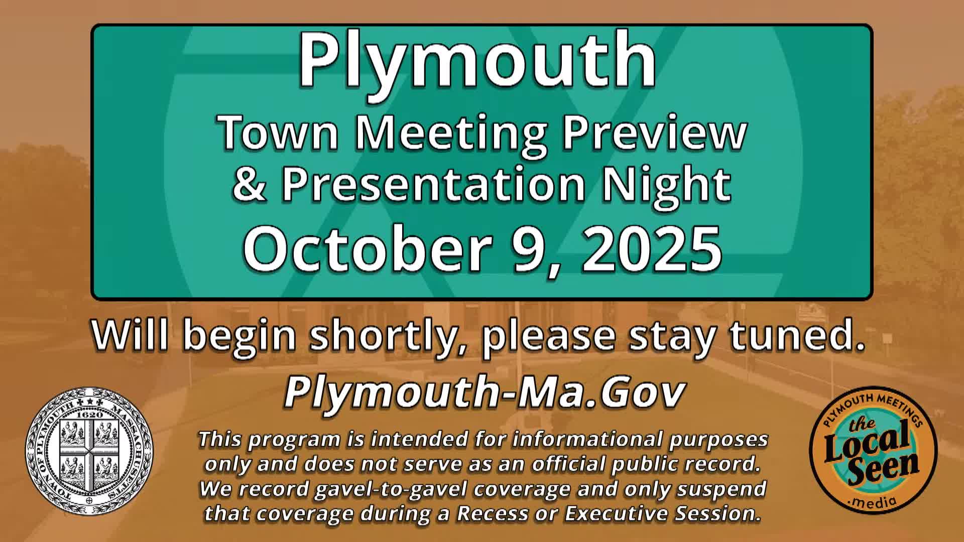 Plymouth leaders preview Oct. 18 town meeting; highlight airport work, land purchases and procedural motions