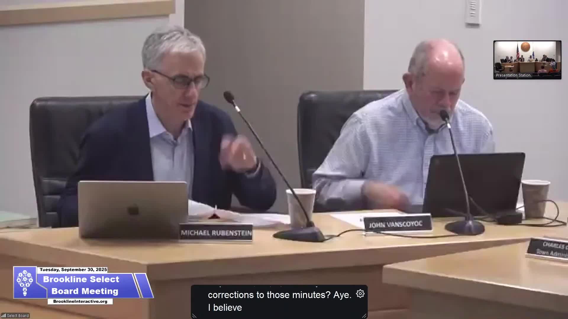 Votes at a glance: Select Board approvals and appointments, Sept. 30, 2025