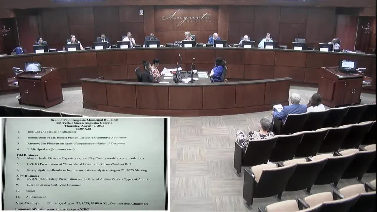 Charter Review Committee approves minutes, elects Clint Bryant vice chair