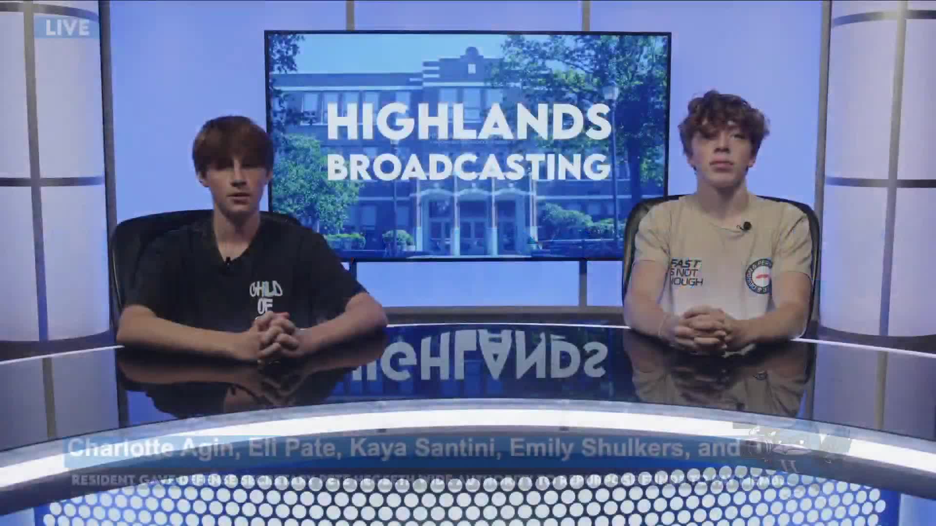 No news article produced — school announcements only