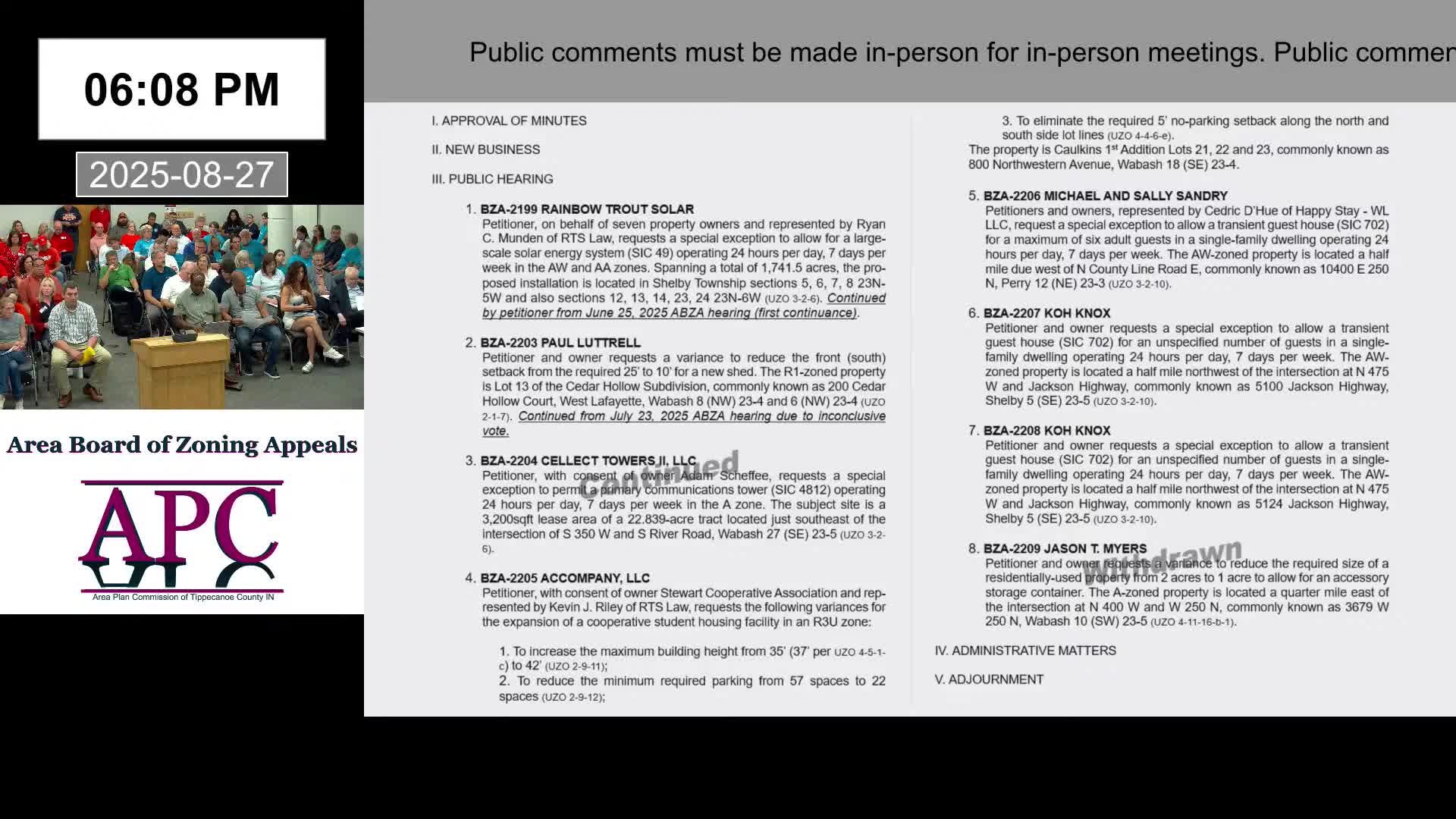 Board grants front‑yard shed variance for Cedar Hollow property