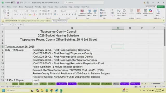 County advances first-reading budget ordinances while employees press for bigger raises amid $8 million gap