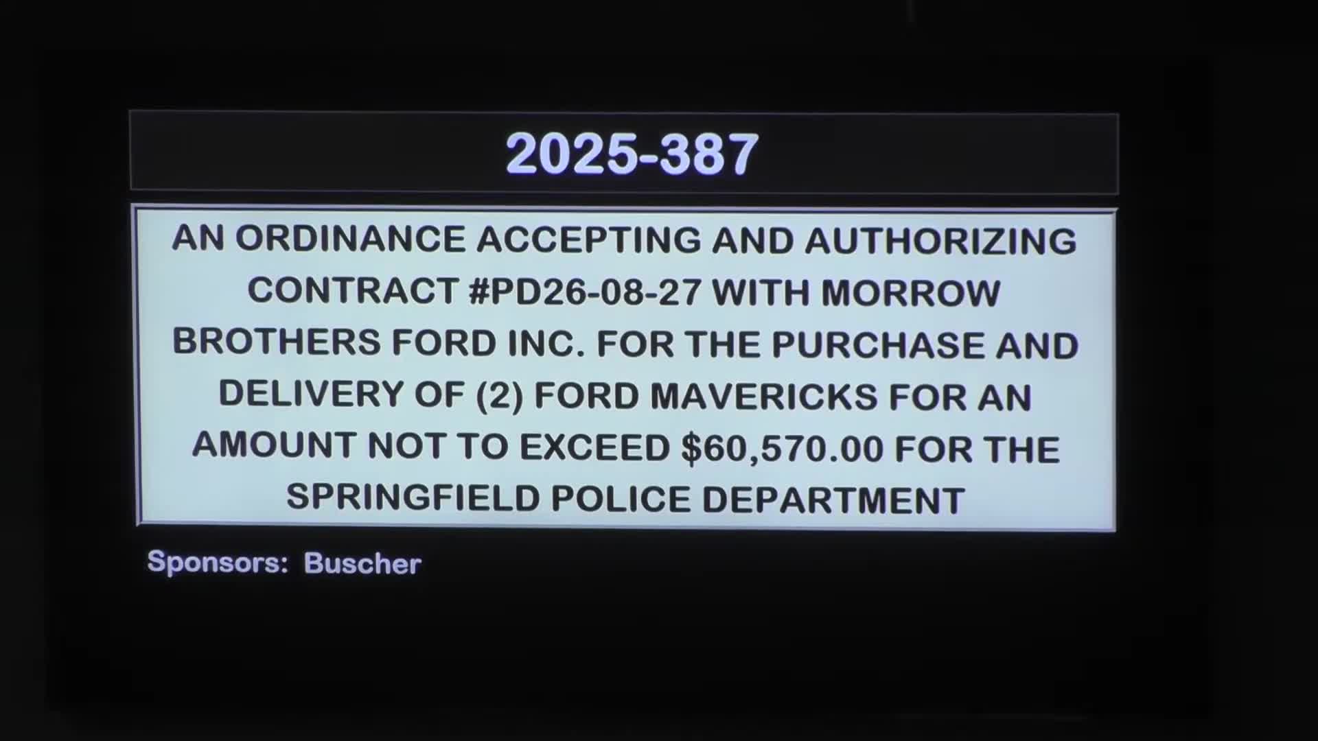 Committee approves two Mavericks for community service officers after brief debate on towing and funding
