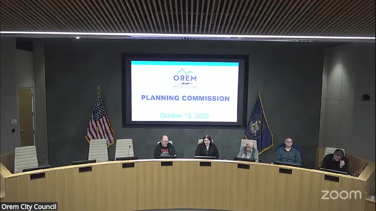 Orem planning commission approves consent items including Centennial Acres plat amendment