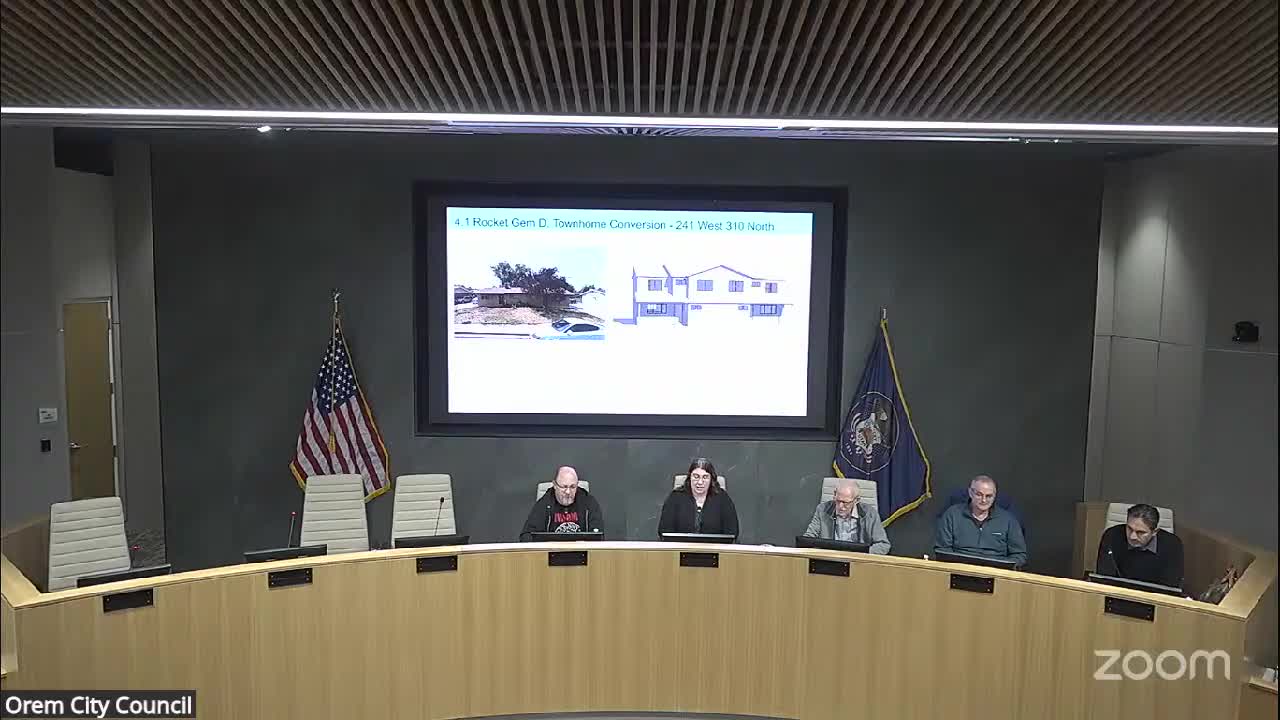 Orem commission approves Rocket Gem townhome conversion at 241 West 310 North
