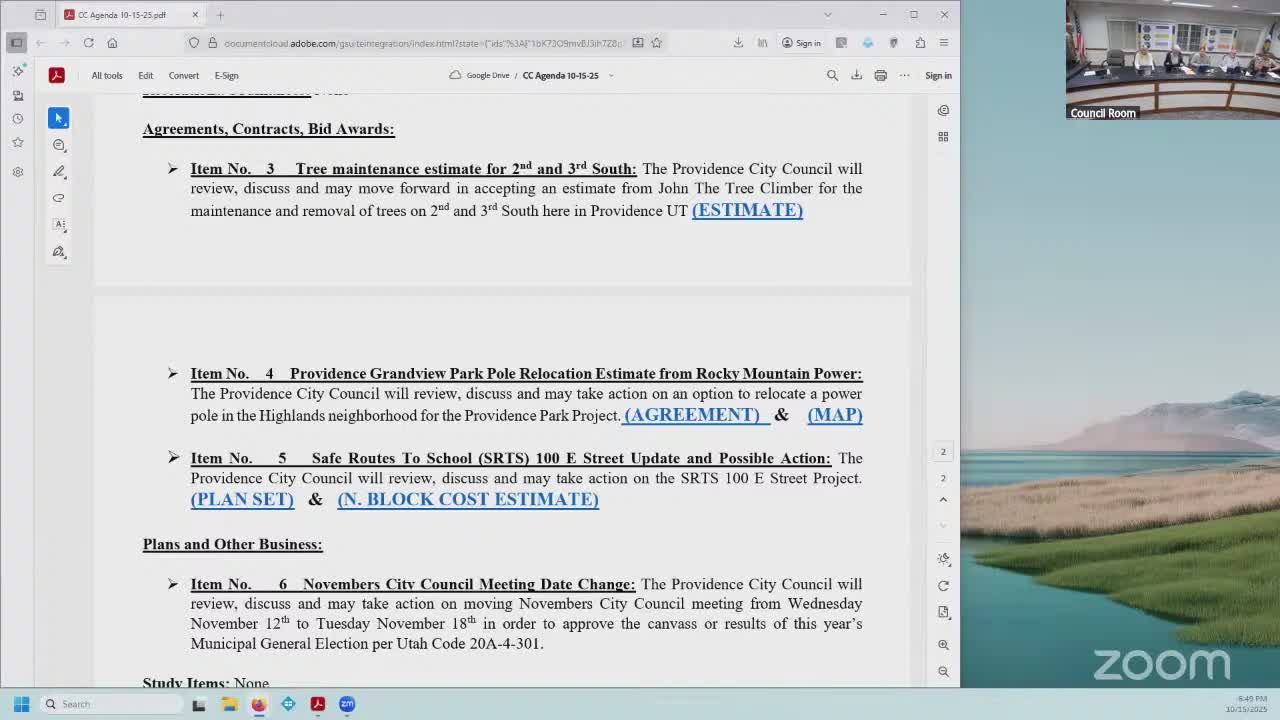 Council narrows tree-removal bid on First East, approves limited clearing and geotech steps