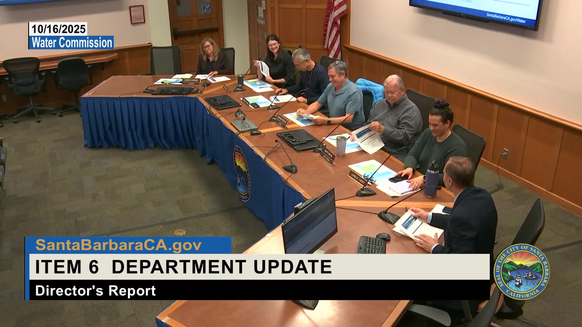 Director's report: department reorganization, staff promotions and intake-structure barge scheduled