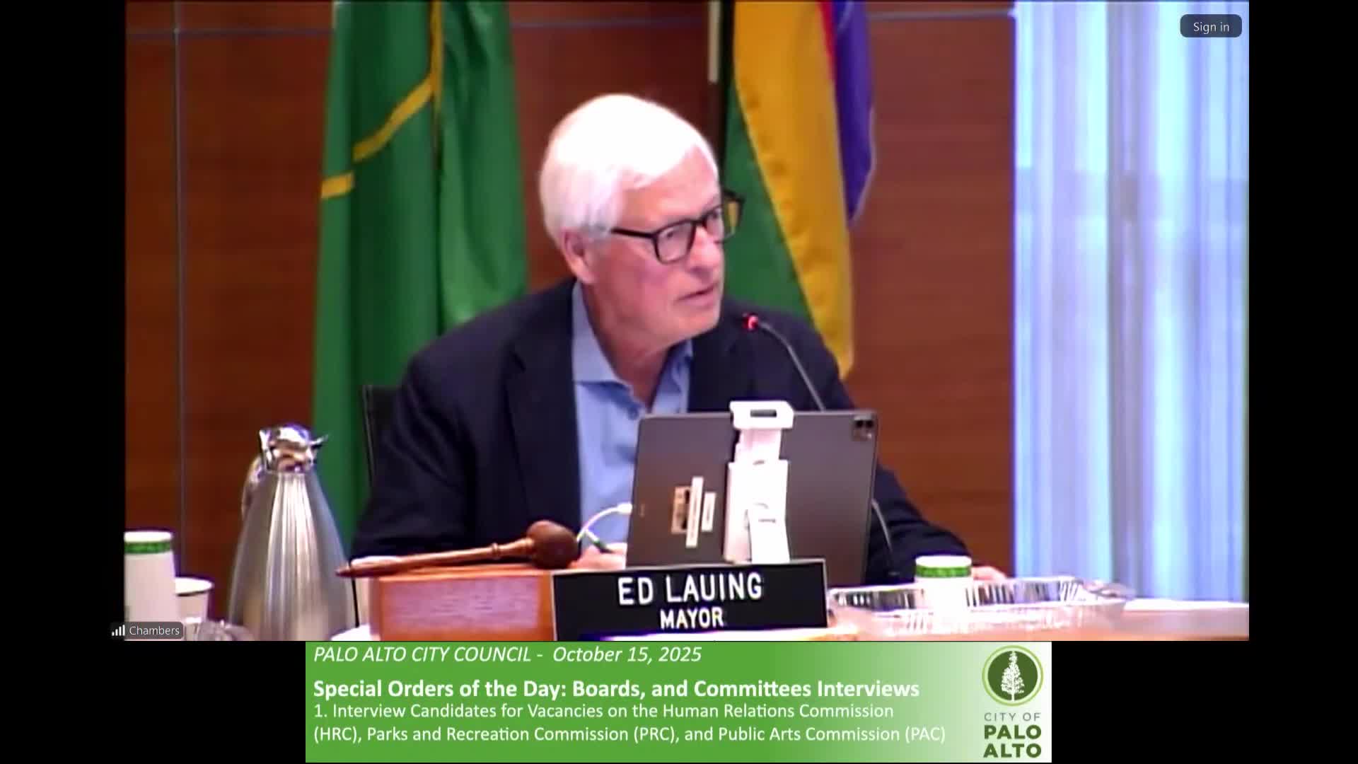 Palo Alto interviews candidates for Parks and Recreation Commission; Cubberley, after‑school programs and field access dominate questions