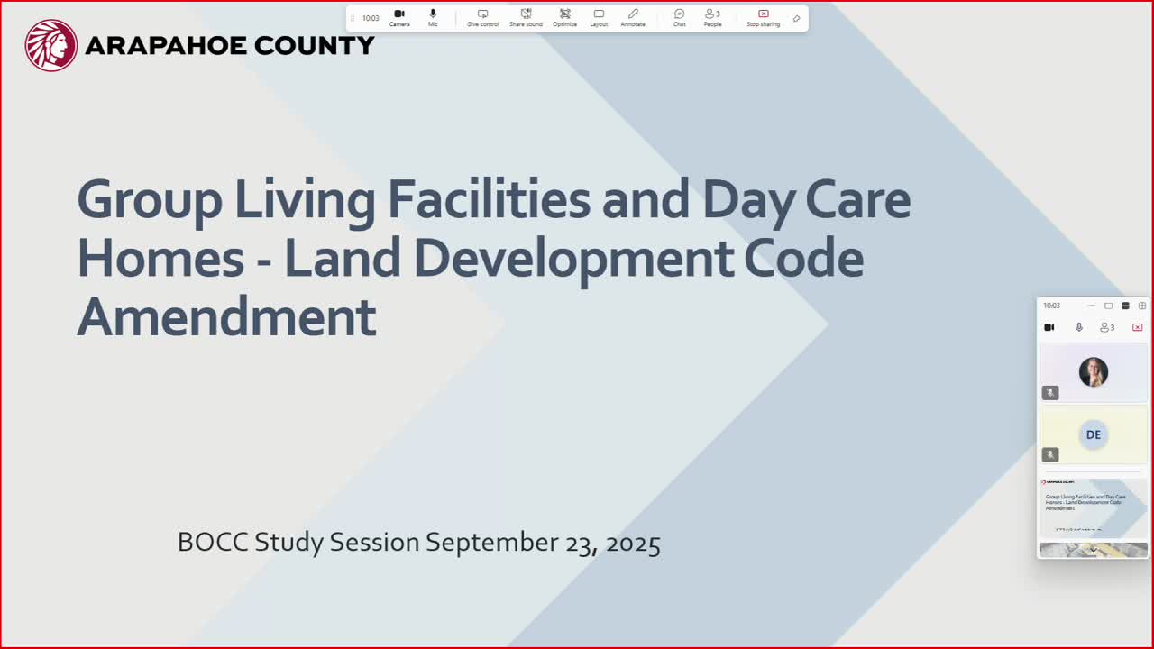 Arapahoe County moves to update land‑use rules for group living facilities and home day cares