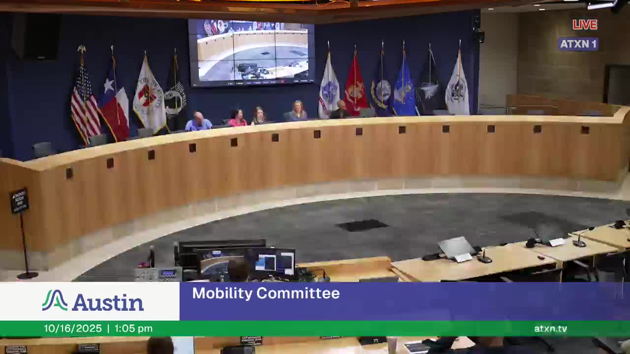 Mobility Committee approves Sept. 18 minutes and 2026 meeting calendar