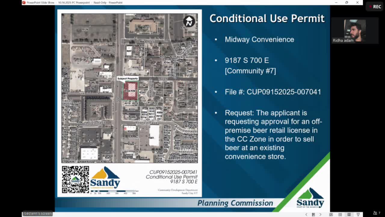 Planning commission approves Midway Convenience off‑premise beer permit with conditions