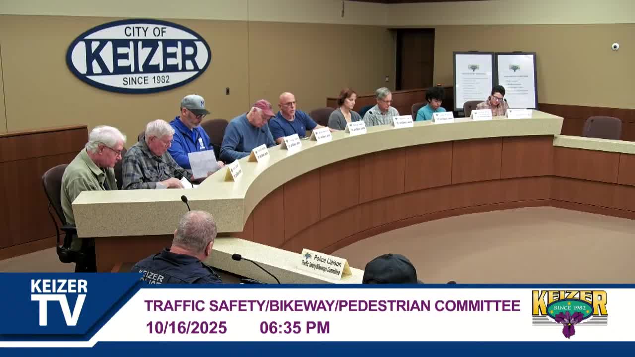 Committee narrows green bike‑lane priorities; staff says developer and street funds covered Keizer Station turn lanes