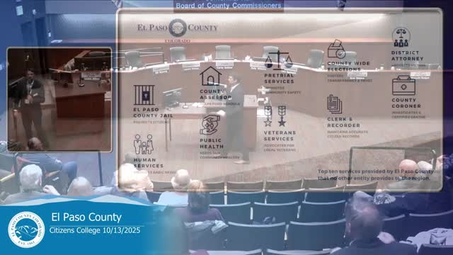 El Paso County CFO lays out $502 million preliminary revenue plan, warns of TABOR limits and reliance on sales tax