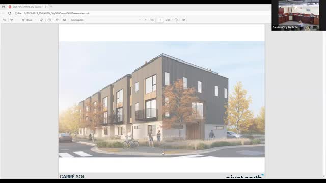 Council approves preliminary plat for six‑unit townhome project on 30 Fifth Street