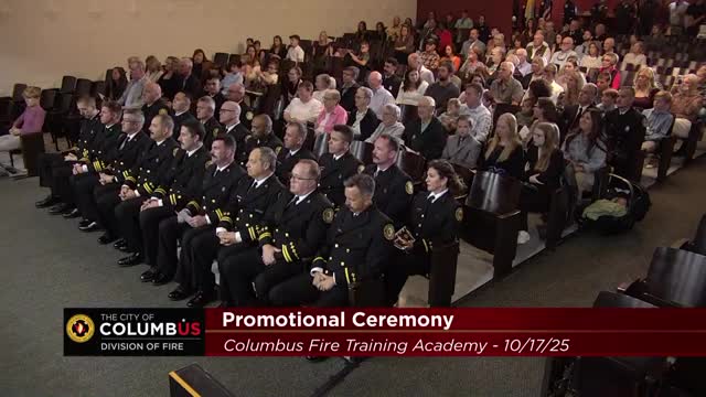 Columbus Division of Fire promotes 20 firefighters to battalion chiefs, captains and lieutenants