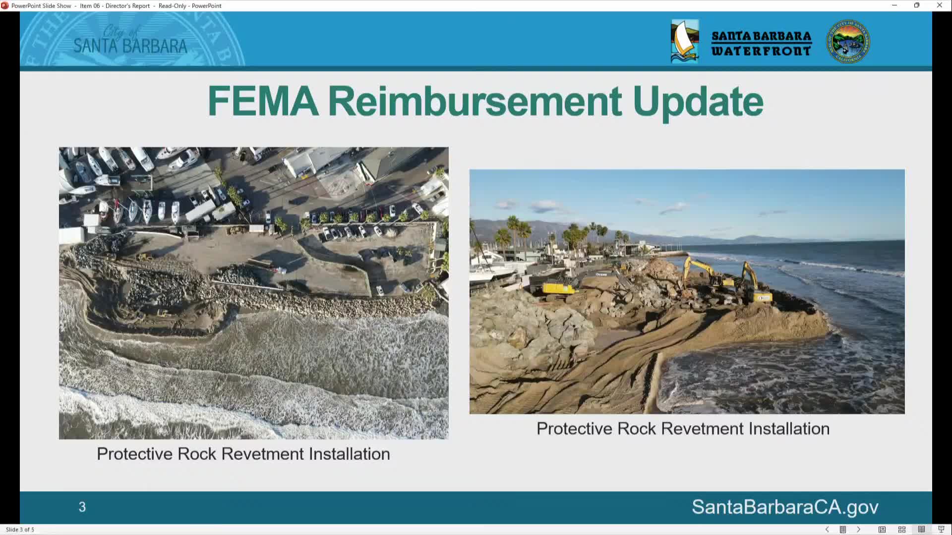 Waterfront reports roughly $2.2 million FEMA reimbursement after 2022–24 storms
