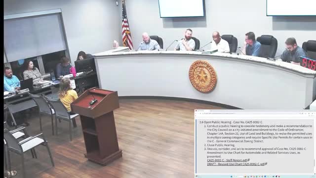 Commission recommends restricting some auto-related uses in commercial zones; existing businesses to be grandfathered