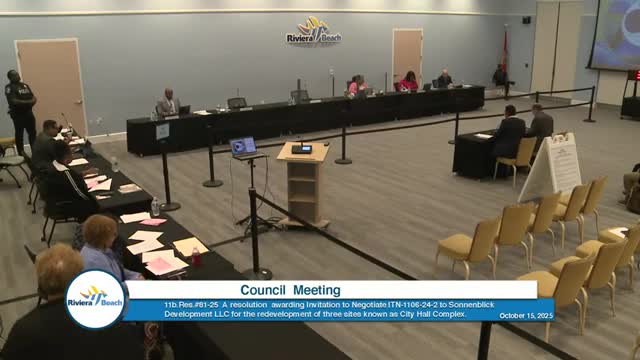 Riviera Beach council orders presentations, delays direct award on City Hall redevelopment