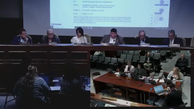 Tennessee Real Estate Commission delegates advertising enforcement to ALJ and gives executive director authority over short-term firm extensions and closures