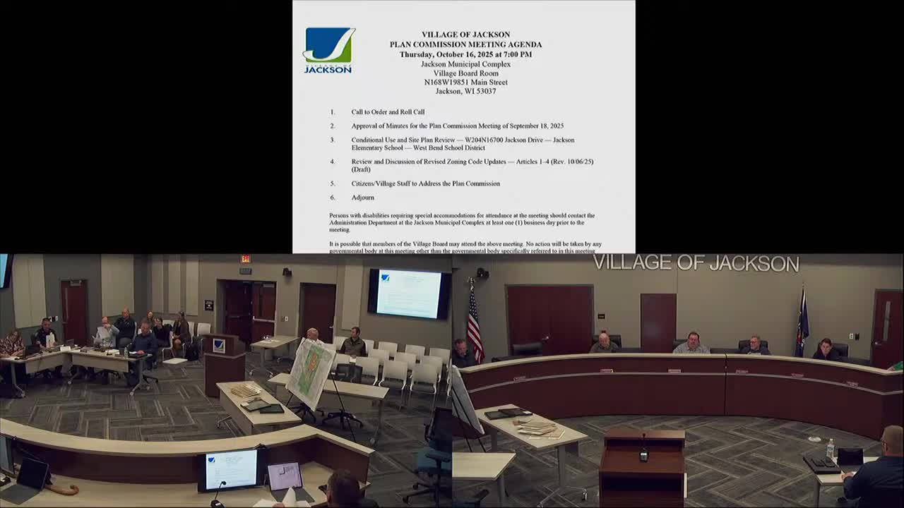 Plan commission places draft Zoning Code Articles 1–4 on file after overview