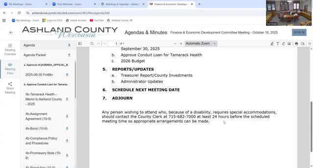 Committee approves conduit loan for Tamarack Health, with one abstention