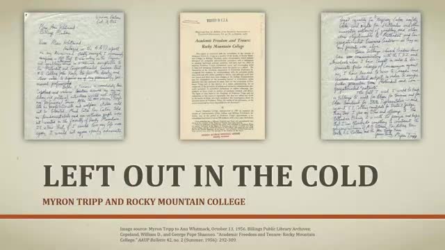 Lecture revisits 1949 firing of Myron Tripp at Rocky Mountain College amid AAUP inquiry