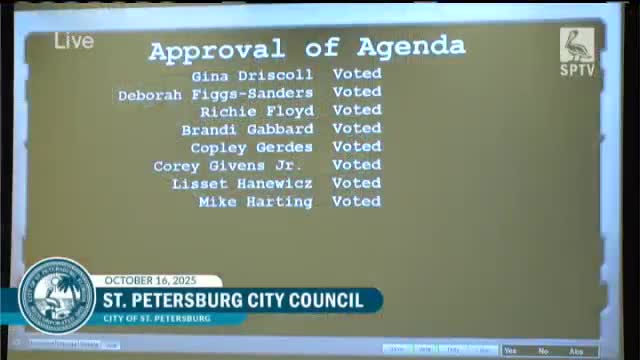 Votes at a glance: St. Petersburg City Council, Oct. 16, 2025