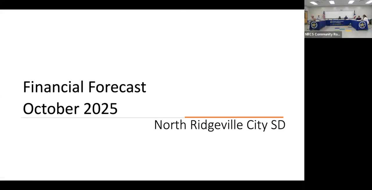 North Ridgeville treasurer presents October financial forecast; board approves forecast in one reading
