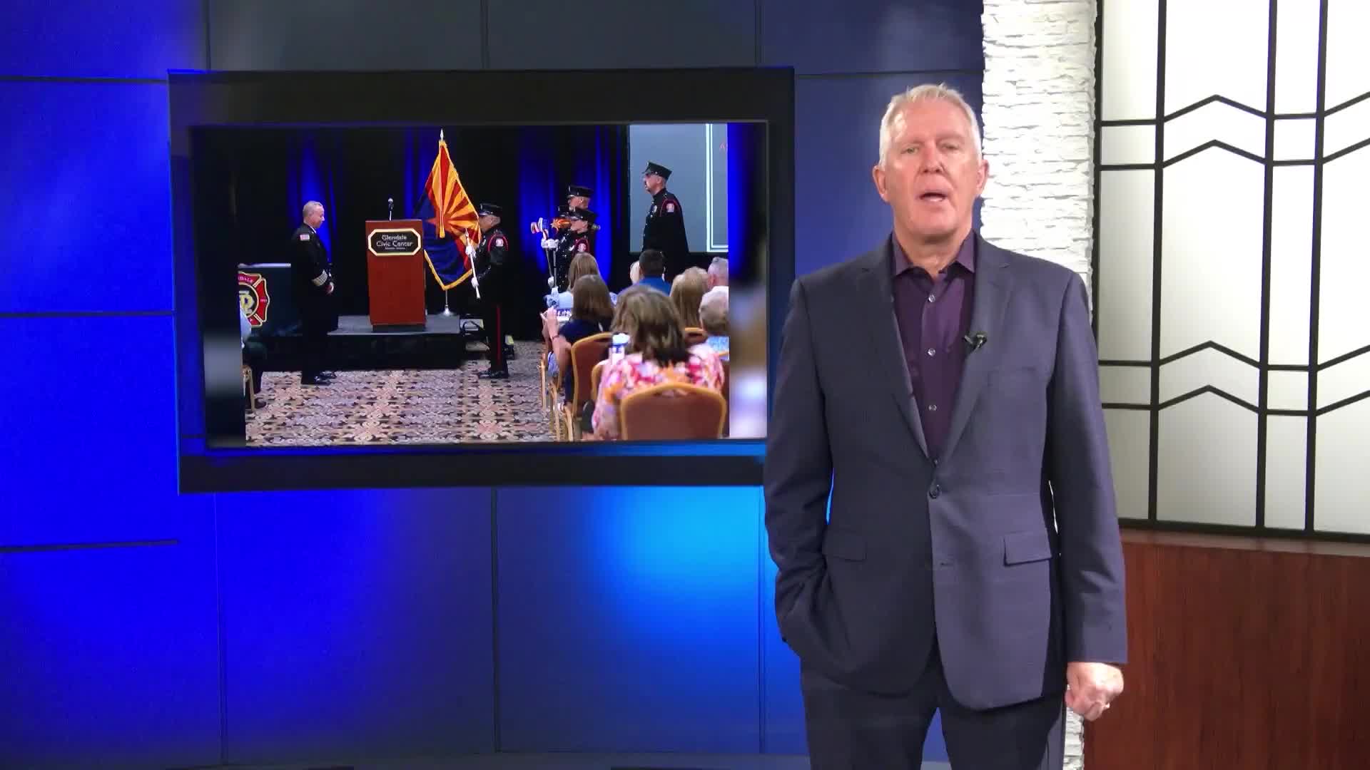 Glendale Fire Department honors Assistant Chief Ken Barnes and Deputy Chief Jeffrey McMenamy on retirement