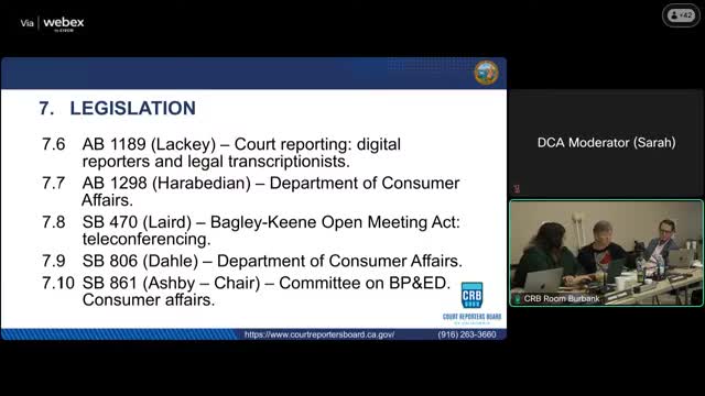 Court Reporters Board approves seeking reciprocity with RPR skills exam