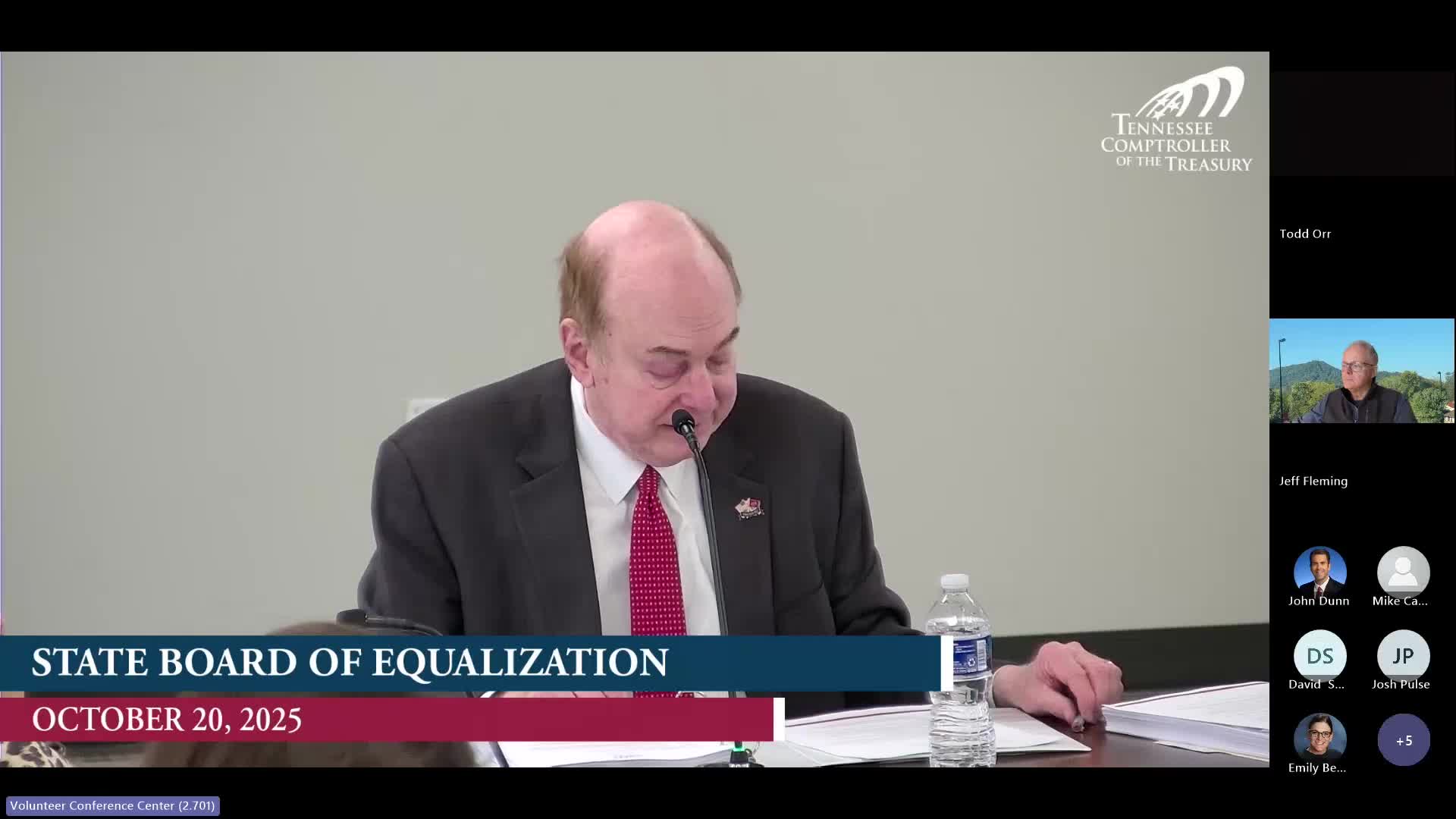 Votes at a glance: Tennessee Board of Equalization meeting, Oct. 20, 2025