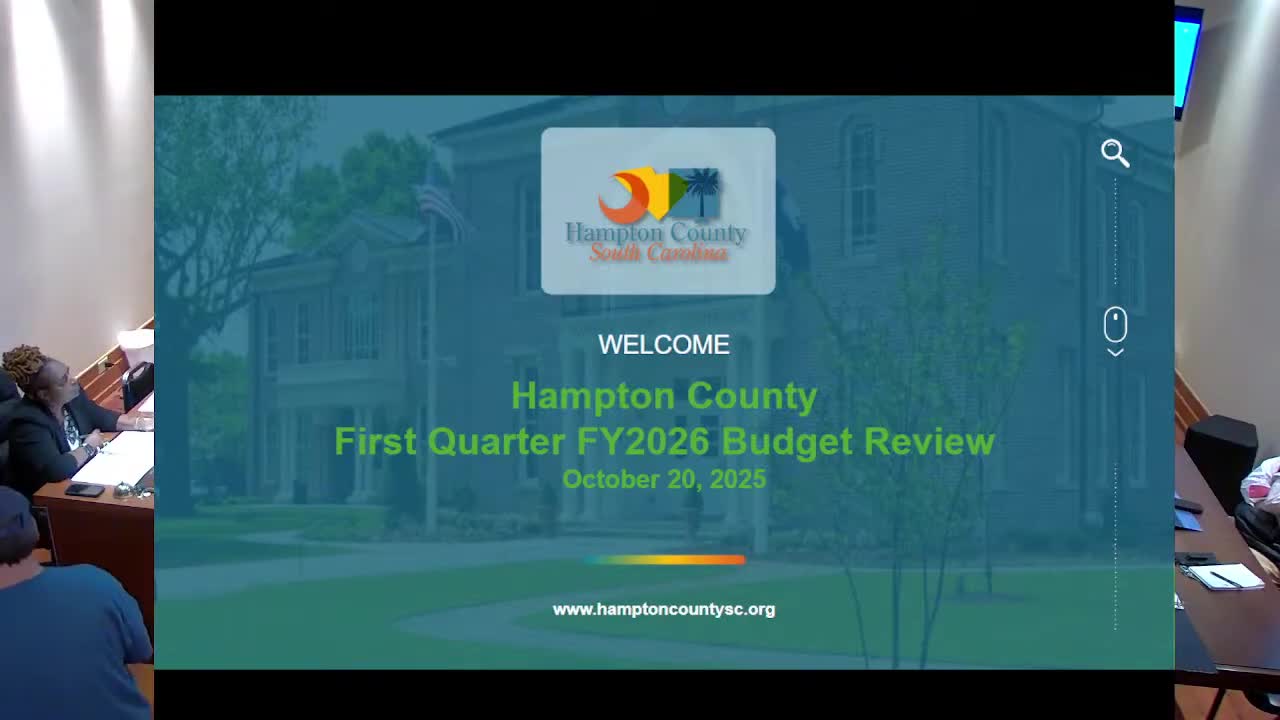 Hampton County council approves second reading of FY2026 first-quarter budget amendments