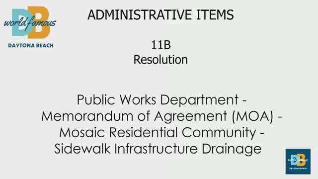 Commission approves memorandum of agreement to address sidewalk drainage in Mosaic community