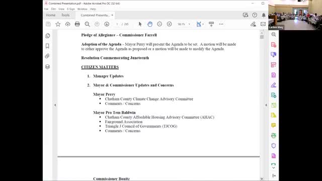 Pittsboro board unanimously adopts Juneteenth resolution recognizing June 19 as town holiday