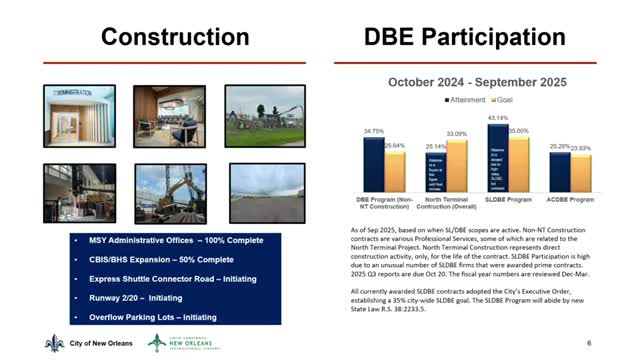 Louis Armstrong Airport details 2026 budget, capital projects and DBE participation