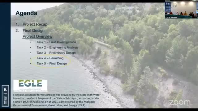 Petoskey engineers present 100% design for Miracle Mile dynamic revetment; construction on hold pending funding